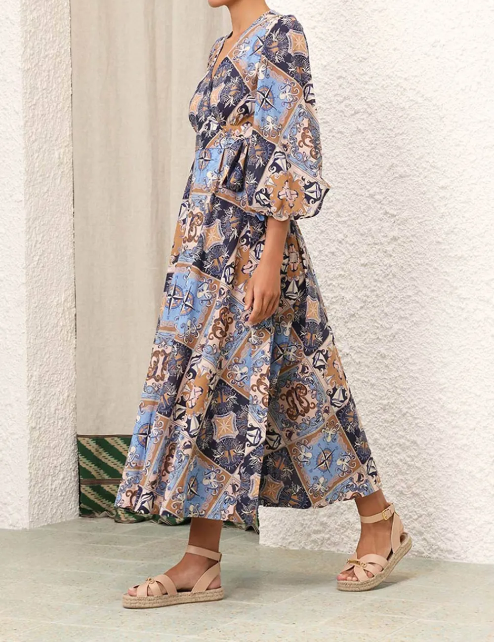 ZIMMERMANN Alight Wrap Midi Dress-Women Dresses & Coverups