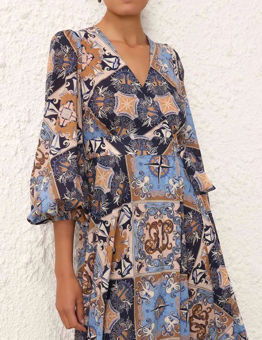 ZIMMERMANN Alight Wrap Midi Dress-Women Dresses & Coverups