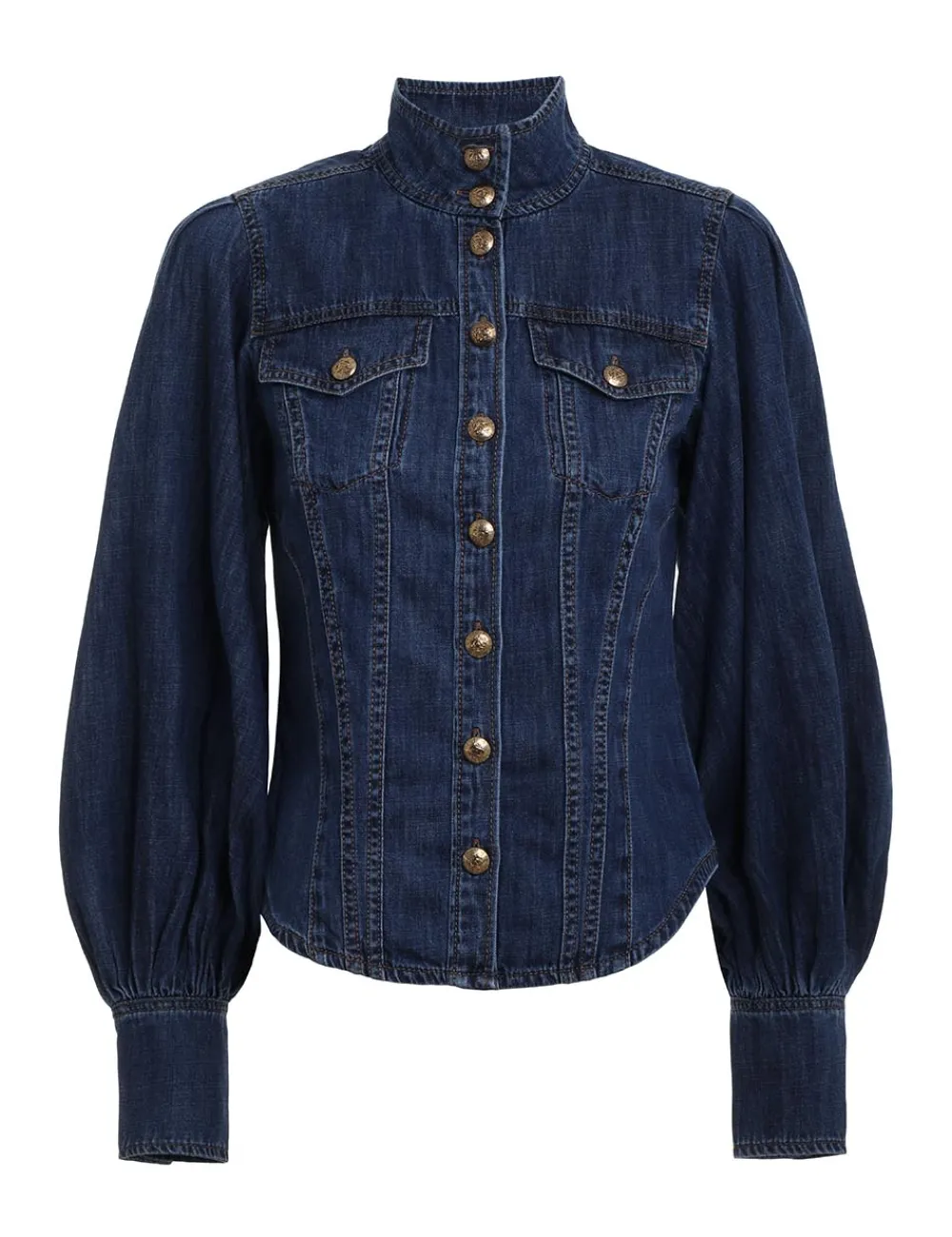ZIMMERMANN Luminosity Denim Corset Shirt-Women In Denim